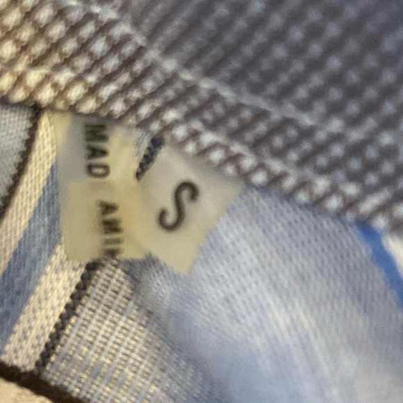 Bugatchi Mens Blue Gray Plaid w Gray Cuffs & Inside Collar / Size S / Fitted - Picture 13 of 13